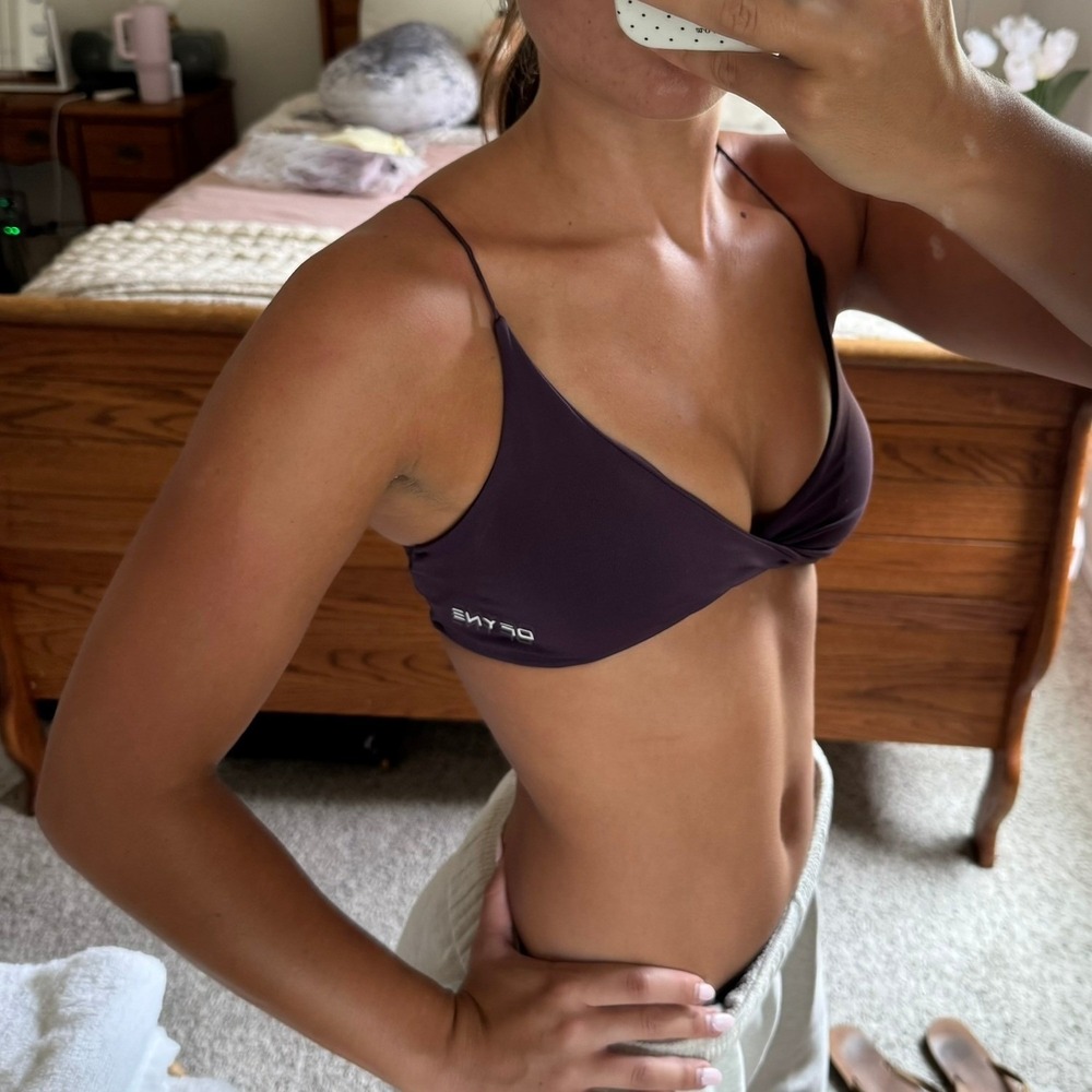 Dfyne vision twist front sports bra fig purple small - Picture 3 of 5